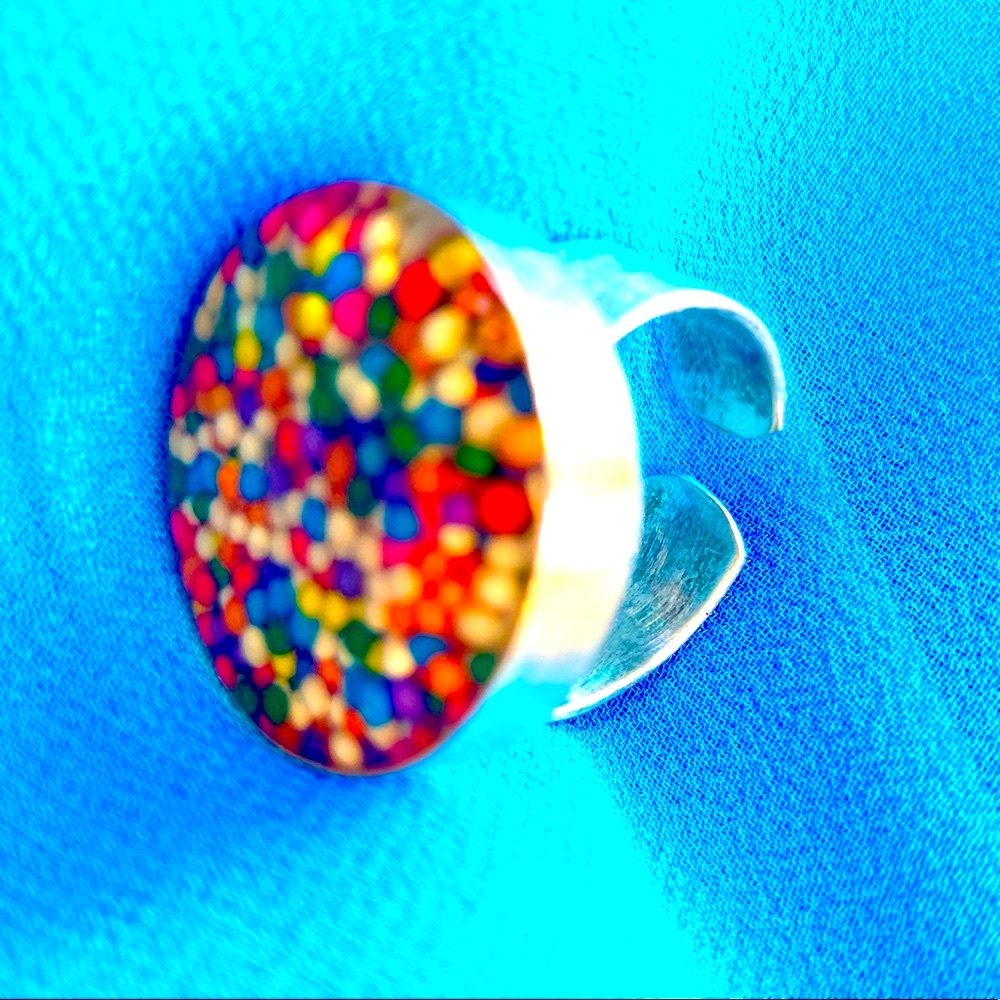Rainbow Sprinkles Silver Plated Ring